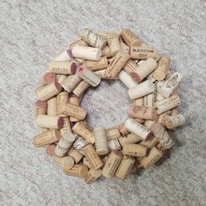 Hand Crafted Basic Layered Wine Corks Wreath Small